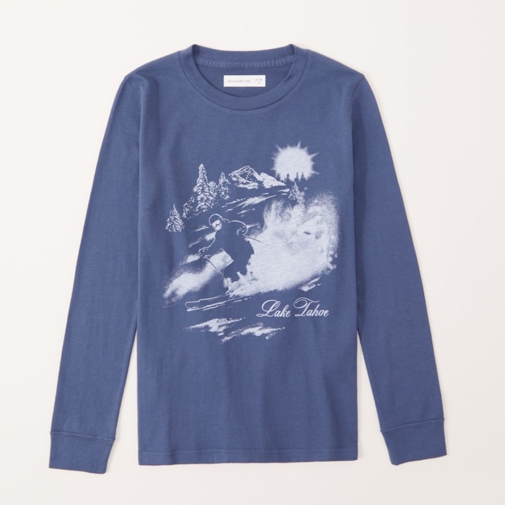 Abercrombie kids long sleeve ski graphic tee